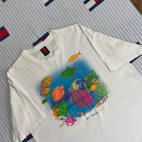 Vintage 1993 Native Sun Fish Ocean Nature Virgin Islands Tourist tee shirt - Picture 5 of 15
